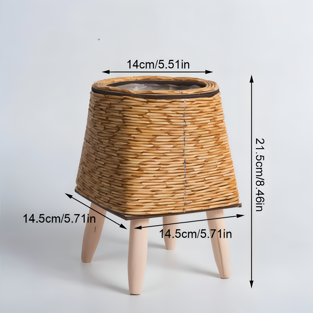 Pot en imitation rotin, panier décoratif pour fleurs