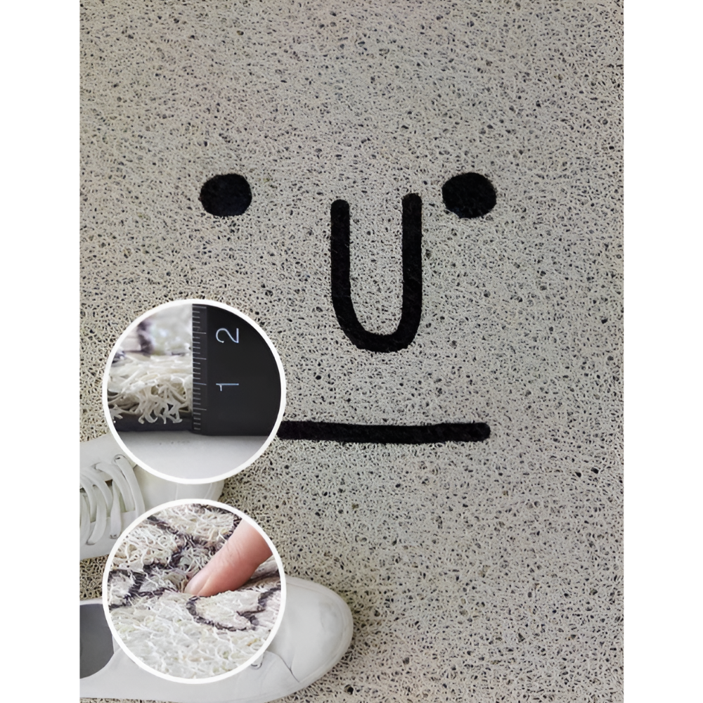 Tapis de porte en PVC antidérapant avec visage souriant
