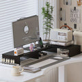 DUALDESK - Support de Moniteur Double Réglable avec Organisateur d'Ordinateur Portable et d'Accessoires