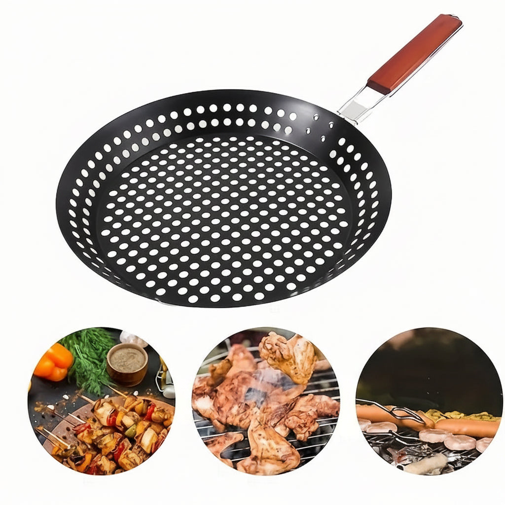 GRILLROUND – Poêle de BBQ extérieure à chaleur uniforme