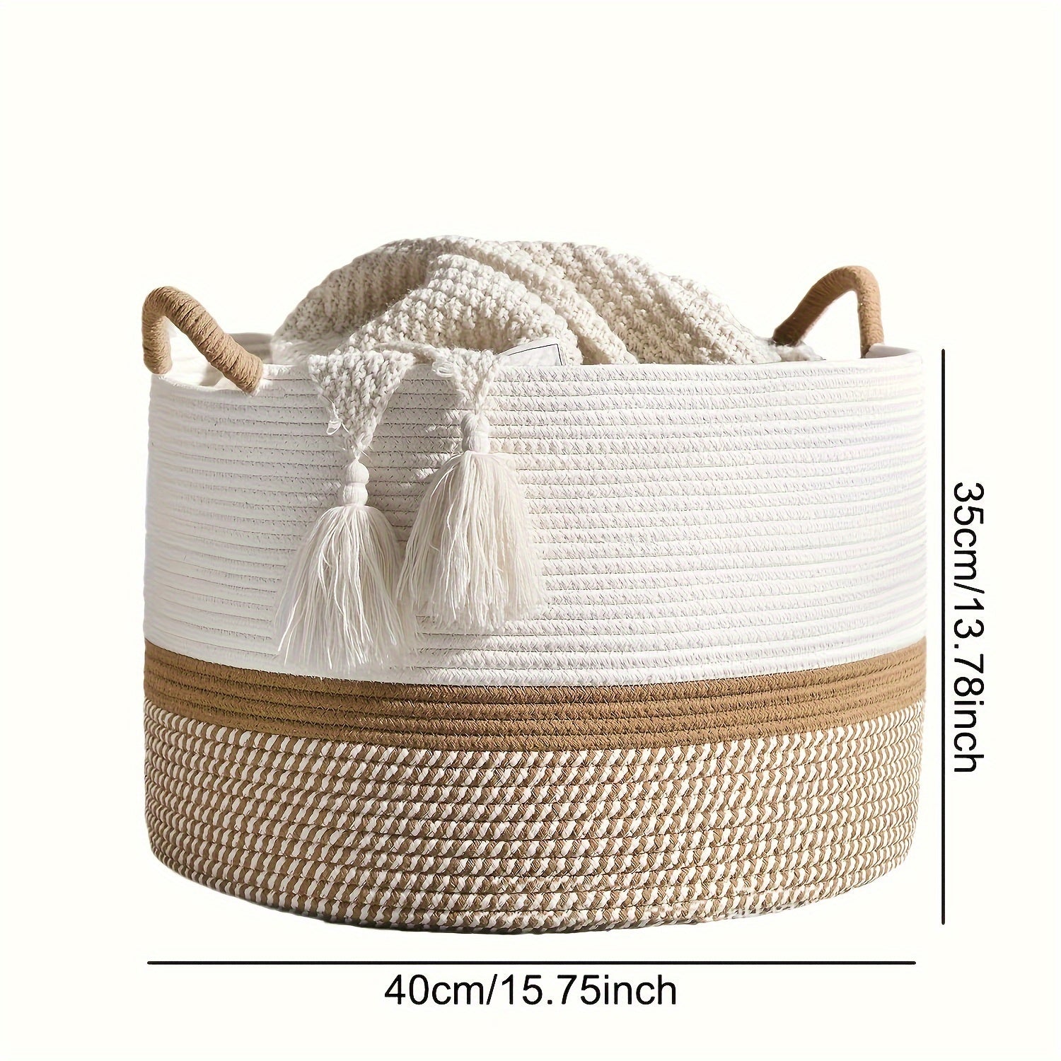 Panier de Rangement en Coton Boho - Solution Élégante et Pratique