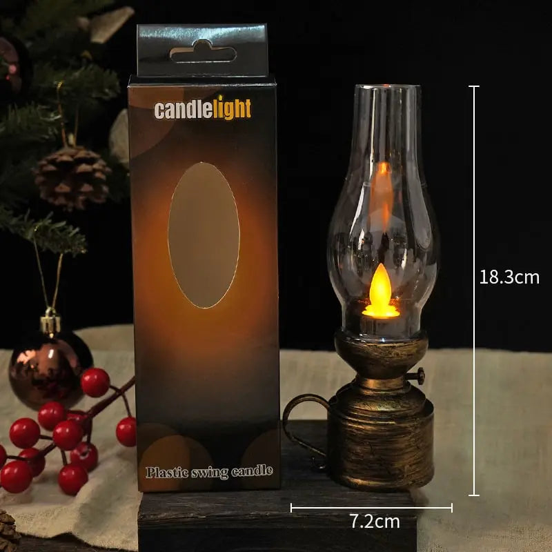 Lanternes LED avec flamme vacillante | sans fil, effet de lumière de bougie sécurisé (sans fumée/chaleur) | Inclus 3x piles LR44 | 18,3 cm | Noir/Blanc/Bronze