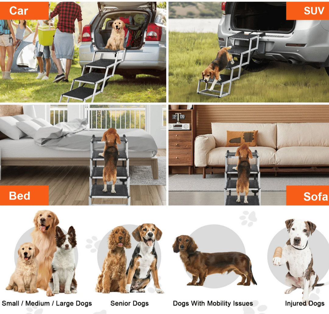 Escaliers de voiture pliants pour chiens - Design Easy-Hop