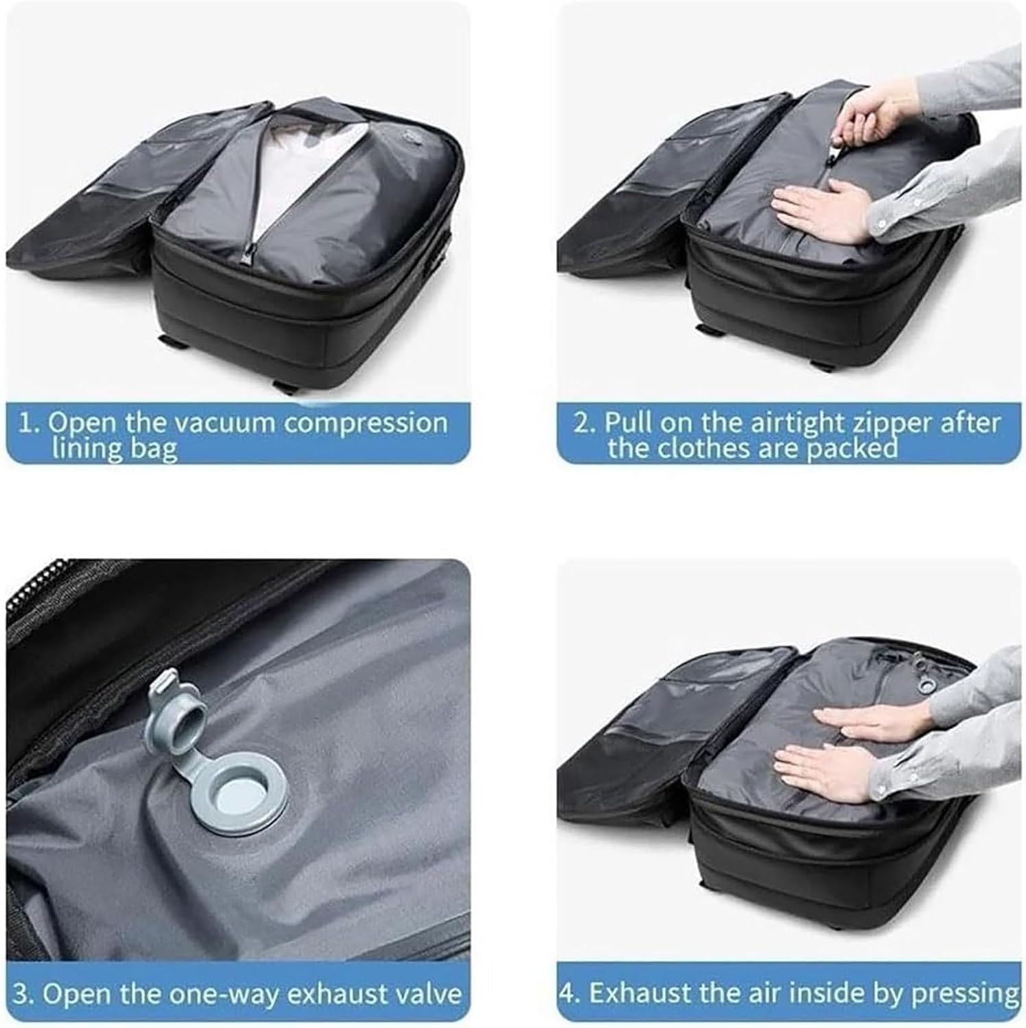 Sac à dos de voyage extensible avec fonction de compression, sécurité anti-vol et compartiment humide