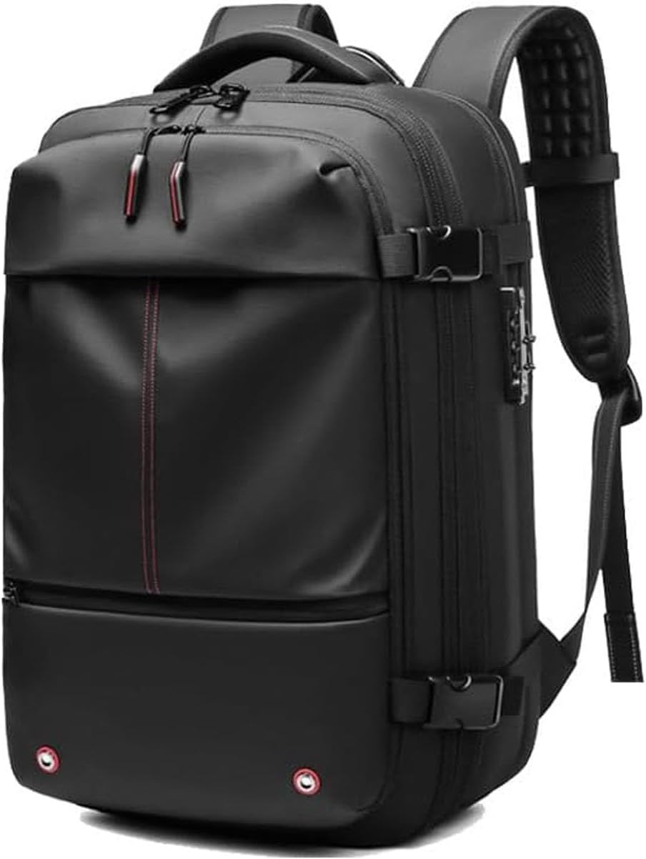 Sac à dos de voyage extensible avec fonction de compression, sécurité anti-vol et compartiment humide