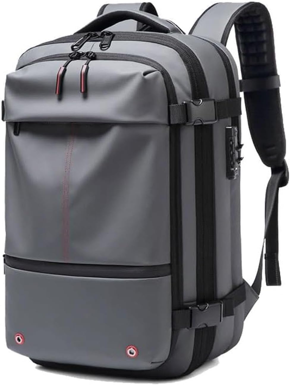 Sac à dos de voyage extensible avec fonction de compression, sécurité anti-vol et compartiment humide
