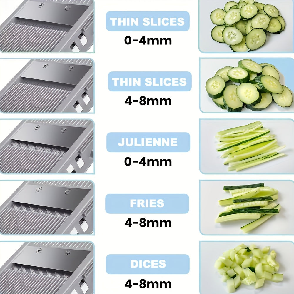 Coupe-légumes Multifonctionnel – Sûr, Réglable et Avec Grande Capacité de Récupération