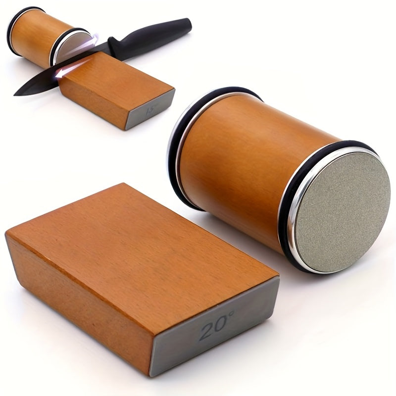 Set de pierre à aiguiser EdgeCraft DuoSharp | Pierre diamantée avec support magnétique | Angles d'affûtage de 15° et 20° | Bois et métal