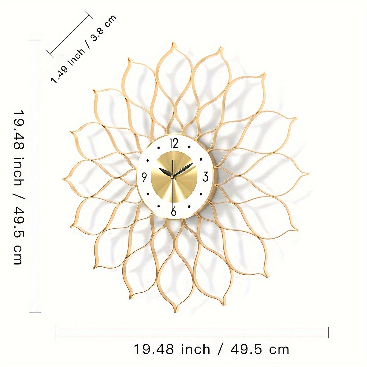 AURÉLIX – Horloge Murale de Luxe en Métal Doré