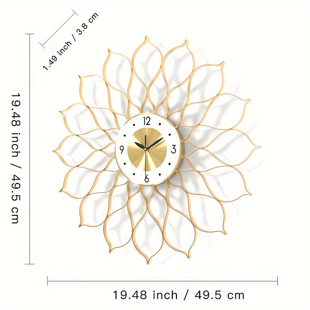 AURÉLIX – Horloge Murale de Luxe en Métal Doré