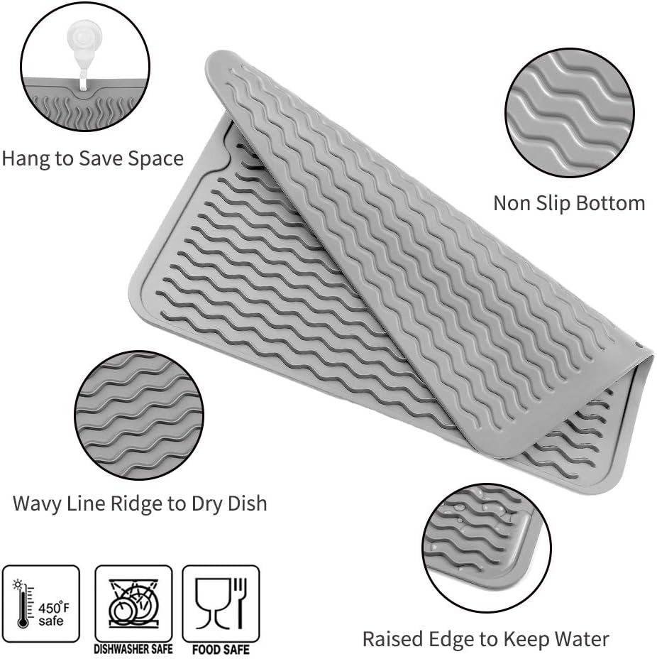 Tapis de séchage en silicone écologique - Utilisations multiples & résistant à la chaleur