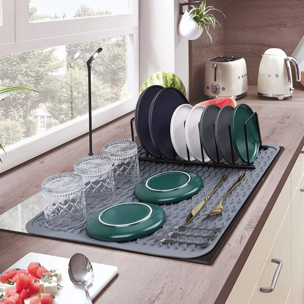 Tapis de séchage en silicone écologique - Utilisations multiples & résistant à la chaleur