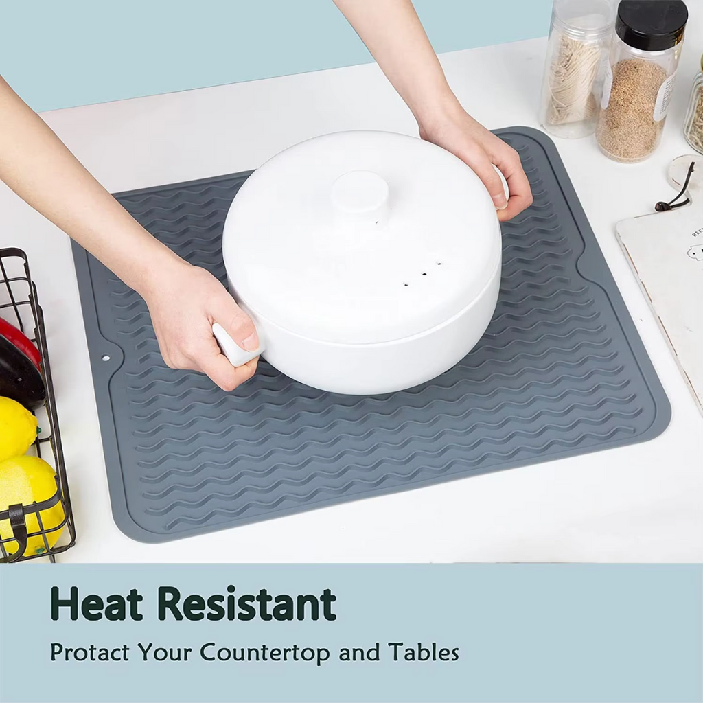 Tapis de séchage en silicone écologique - Utilisations multiples & résistant à la chaleur