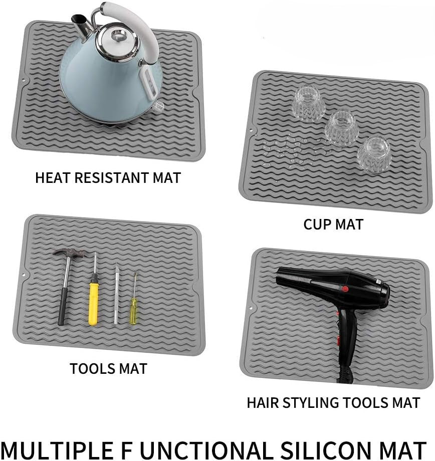 Tapis de séchage en silicone écologique - Utilisations multiples & résistant à la chaleur