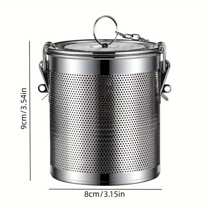 Infuseur à épices en acier inoxydable – Passoire fine réutilisable avec chaîne allongée pour thé en vrac, herbes et épices – Idéal pour cuisiner, infuser et un usage en cuisine