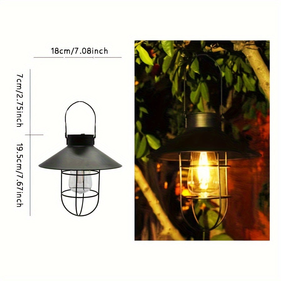 Ensemble de 2 Lanternes Solaires Rétro – Lampes Suspendues Vintage pour Jardin et Balcon