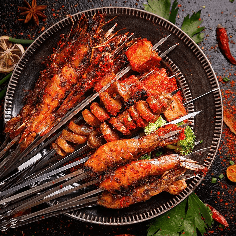 SKEWERTUBE – Ensemble de brochettes en acier inoxydable avec tube de rangement