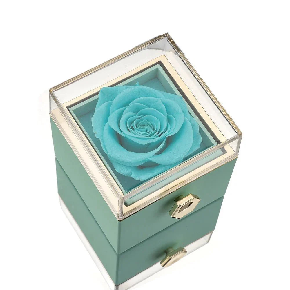 Boîte de Rose Éternelle avec Collier