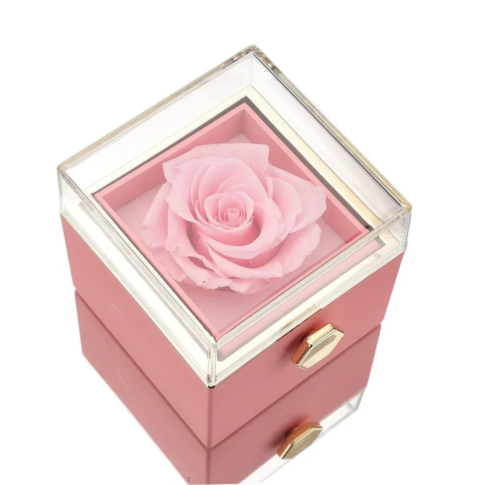 Boîte de Rose Éternelle avec Collier
