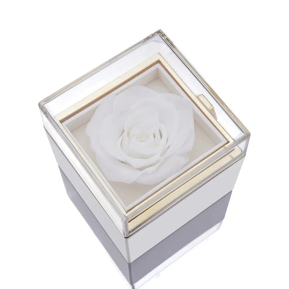 Boîte de Rose Éternelle avec Collier