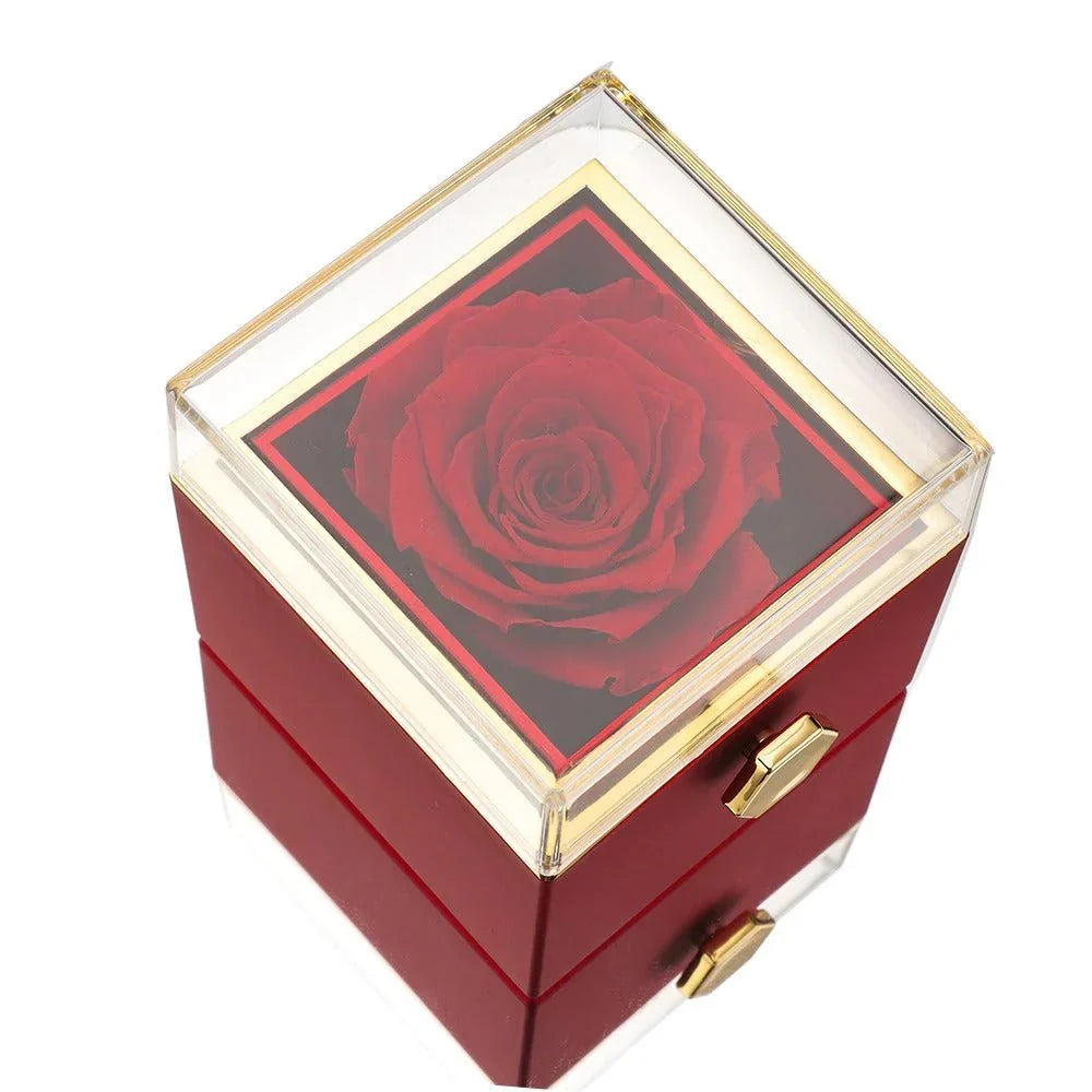 Boîte de Rose Éternelle avec Collier
