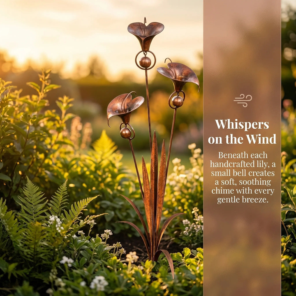 Décoration de jardin en fer avec carillon éolien