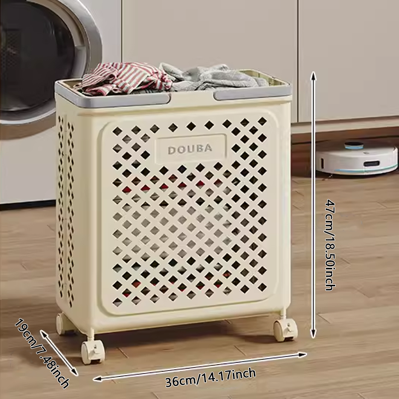 Panier à linge grande capacité avec roues, pliable