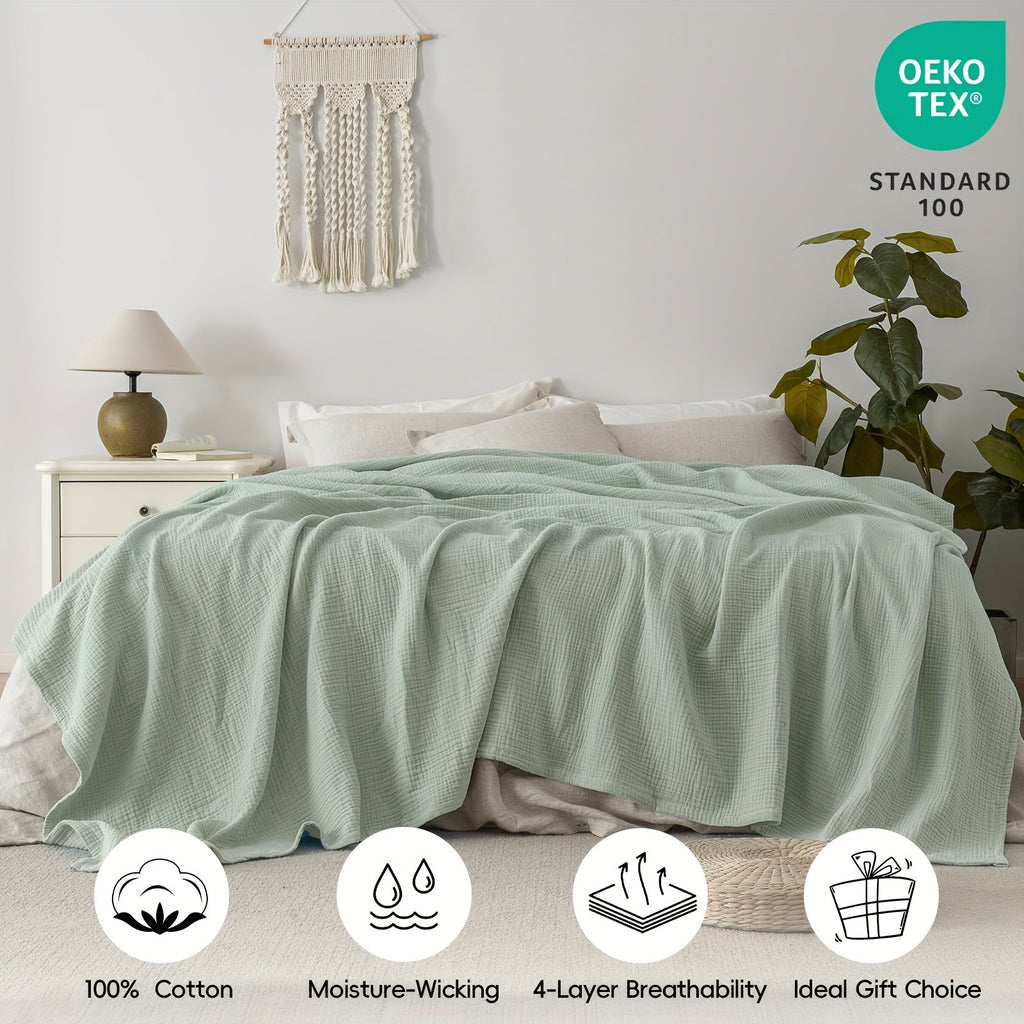 CLOUDSOFT - Couverture en Coton Ultra-Doux pour un Confort Respirant au Quotidien