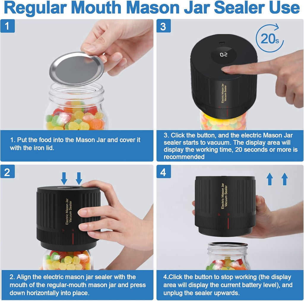 Kit de Scelleur Sous Vide Électrique pour Bocaux Mason - SealTight