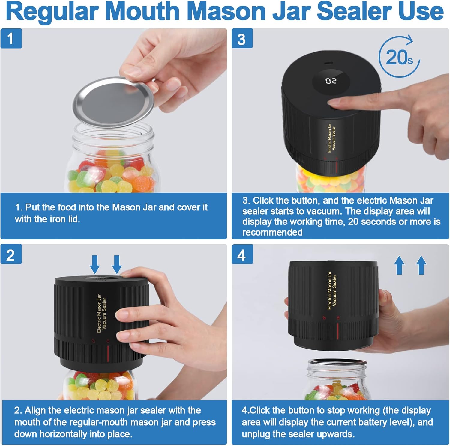 Kit de Scelleur Sous Vide Électrique pour Bocaux Mason - SealTight