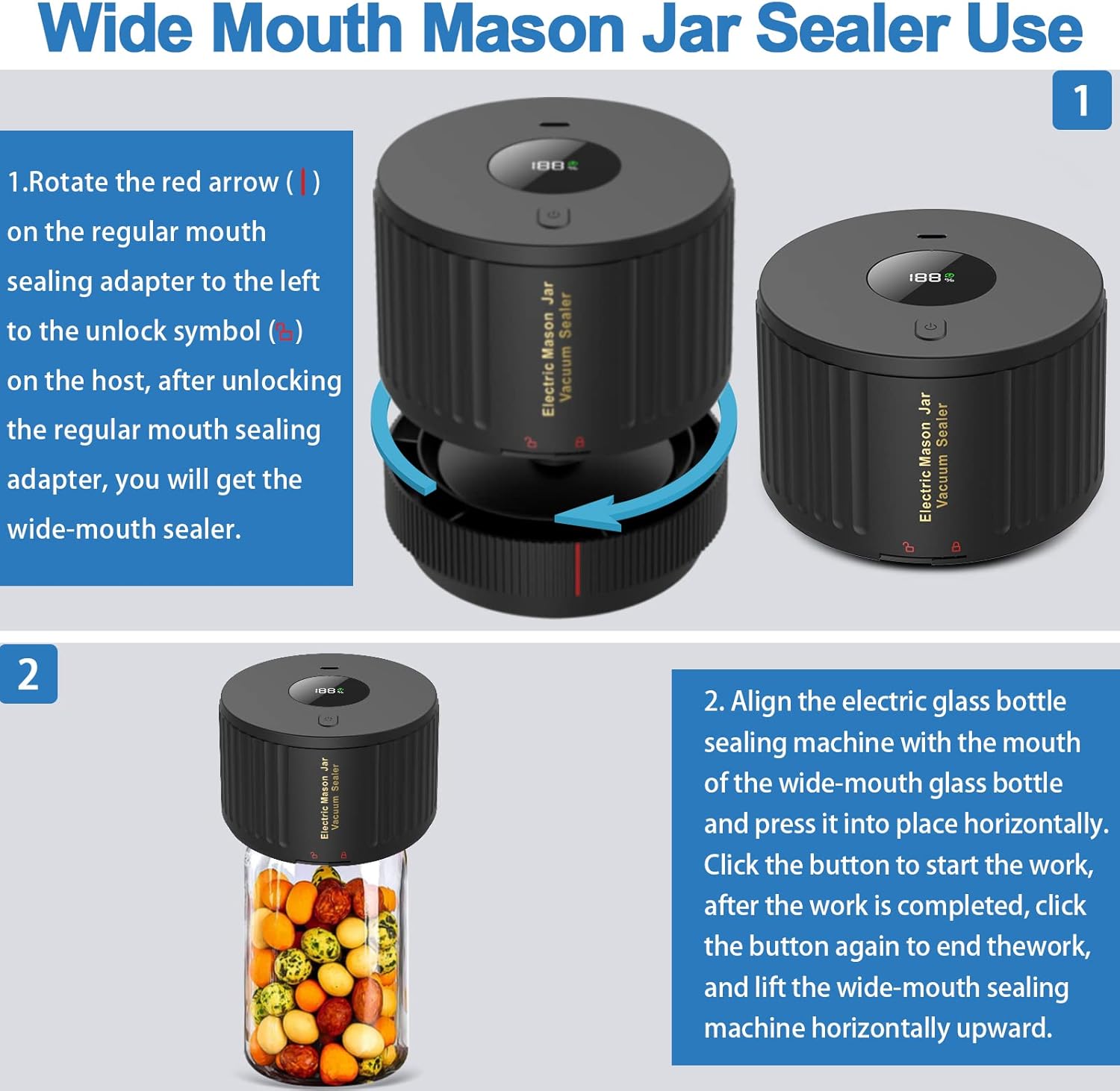 Kit de Scelleur Sous Vide Électrique pour Bocaux Mason - SealTight