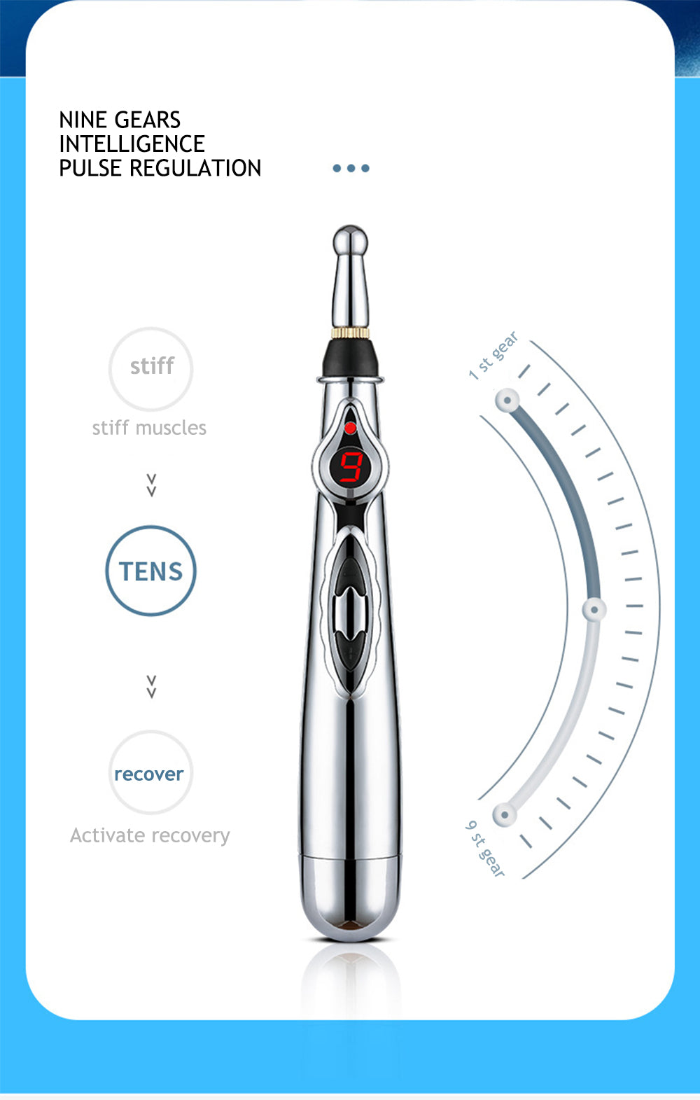 PEN D'ACUPUNCTURE ÉLECTRONIQUE - STYLO DE MASSAGE ÉNERGÉTIQUE DES MÉRIDIENS POUR LE SOULAGEMENT DE LA DOULEUR