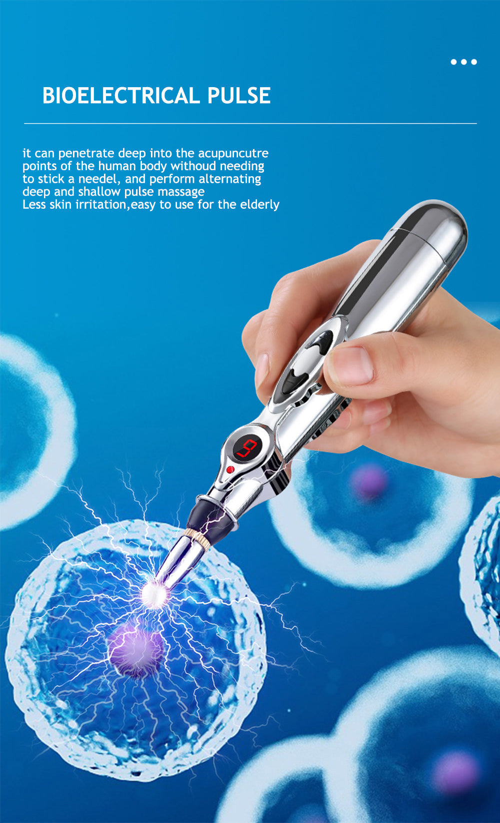 PEN D'ACUPUNCTURE ÉLECTRONIQUE - STYLO DE MASSAGE ÉNERGÉTIQUE DES MÉRIDIENS POUR LE SOULAGEMENT DE LA DOULEUR