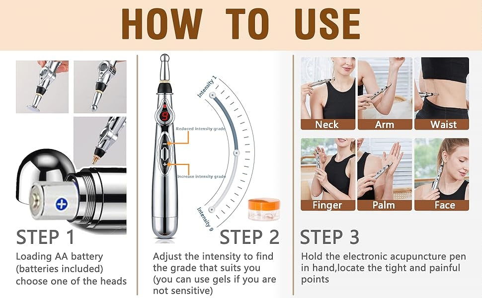 PEN D'ACUPUNCTURE ÉLECTRONIQUE - STYLO DE MASSAGE ÉNERGÉTIQUE DES MÉRIDIENS POUR LE SOULAGEMENT DE LA DOULEUR