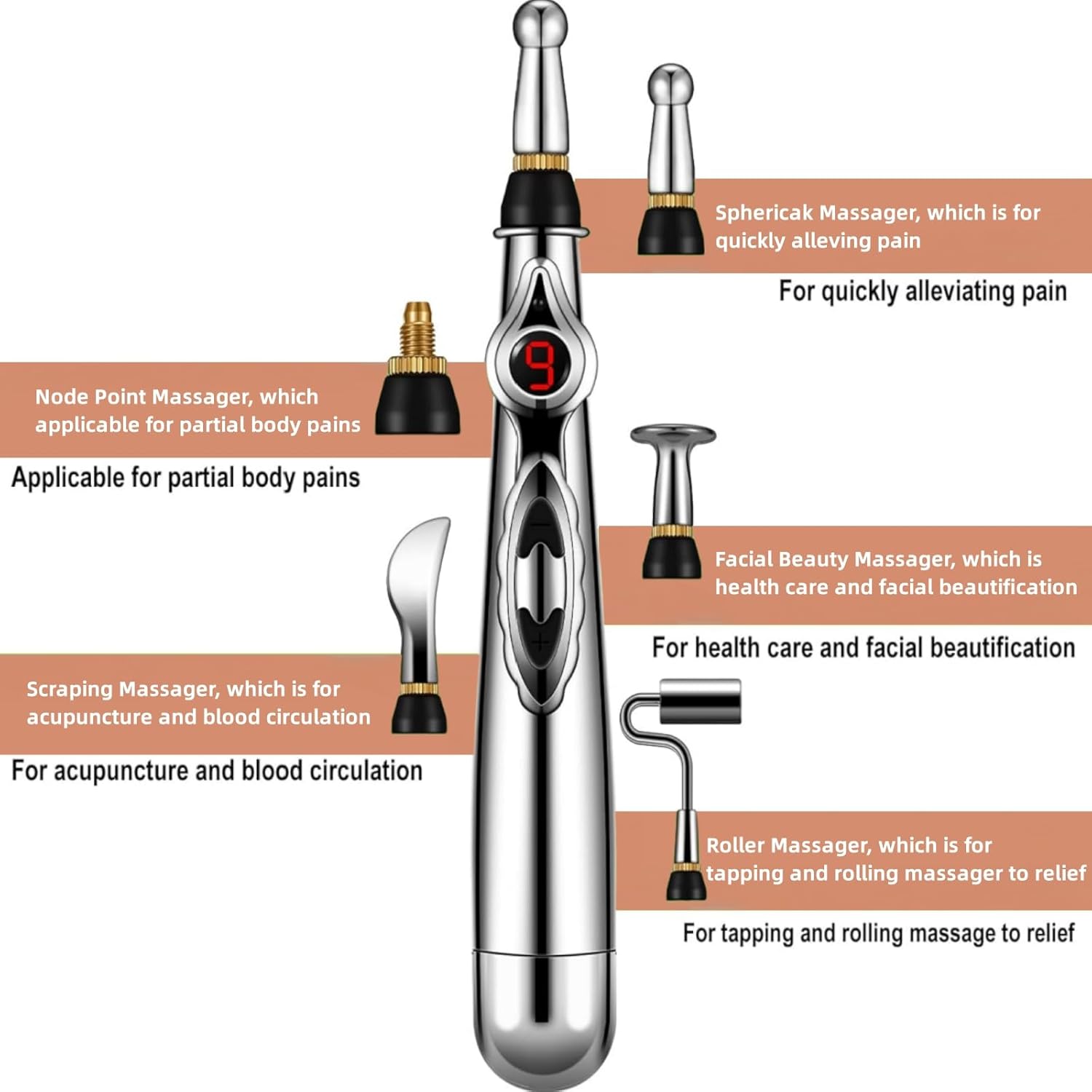 PEN D'ACUPUNCTURE ÉLECTRONIQUE - STYLO DE MASSAGE ÉNERGÉTIQUE DES MÉRIDIENS POUR LE SOULAGEMENT DE LA DOULEUR