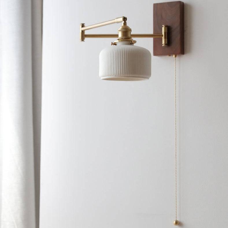Applique Murale en Céramique avec Plaque en Bois