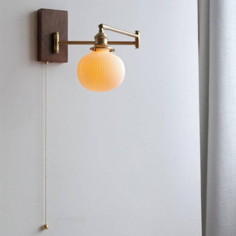 Applique Murale en Céramique avec Plaque en Bois