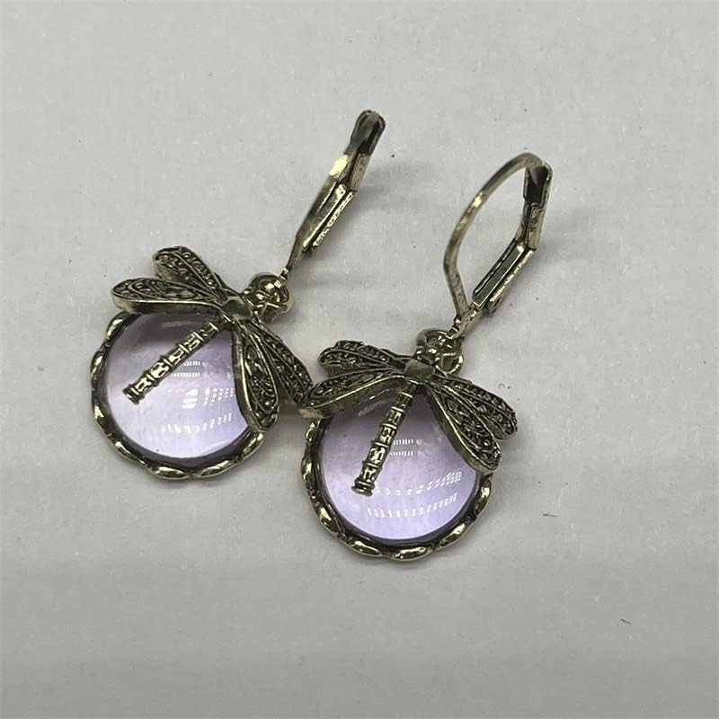 Boucles d'oreilles pendantes en pierre de lune libellule élégante
