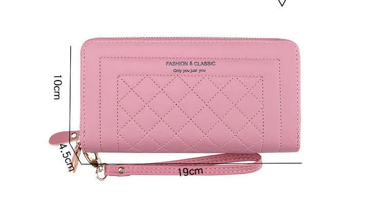 Pochette Élégante à Double Zip pour Femmes – Portefeuille Chic et Organisé