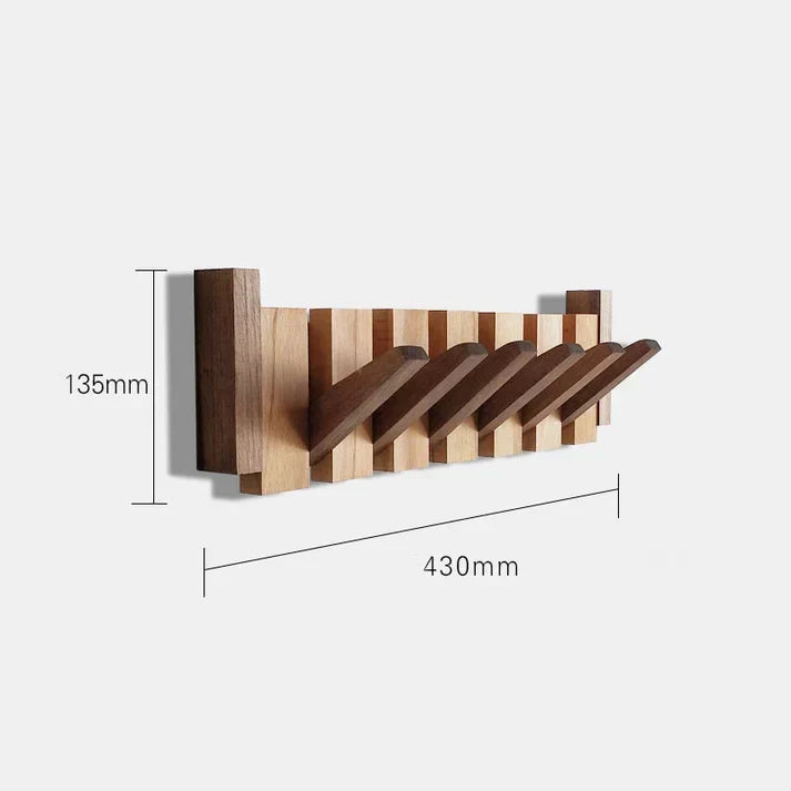 Porte-manteau élégant en bois à fixer au mur