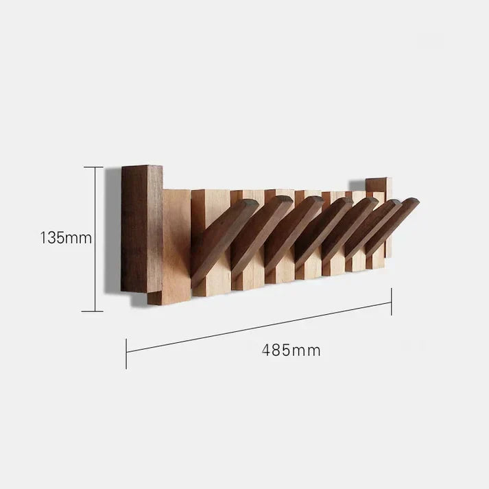 Porte-manteau élégant en bois à fixer au mur