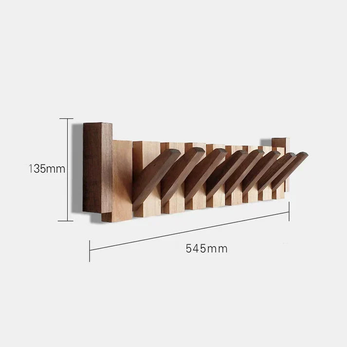 Porte-manteau élégant en bois à fixer au mur