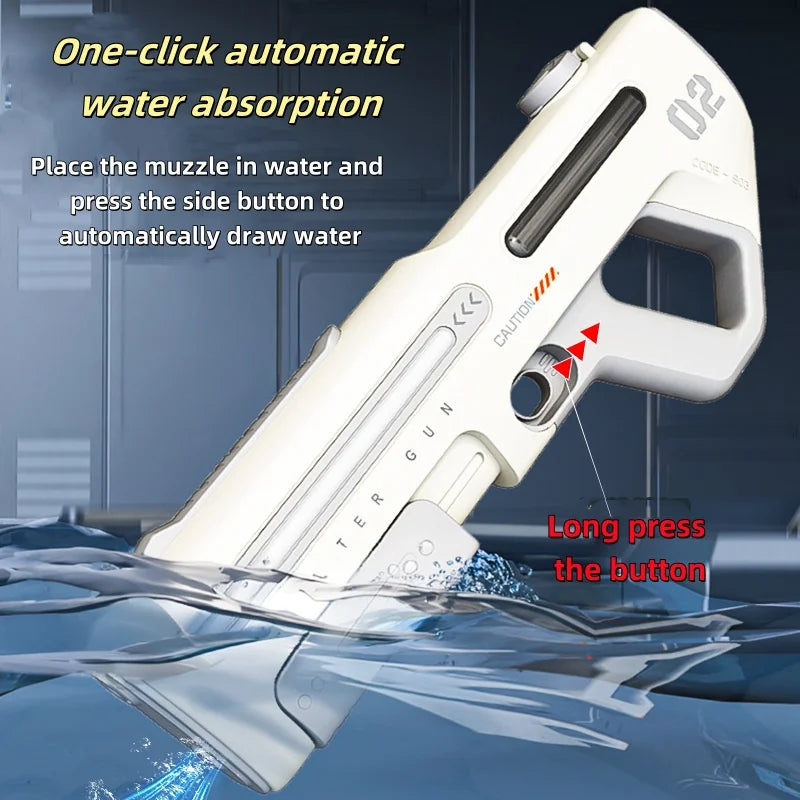 Pistolet à Eau Puissant avec LED - Blanc ou Gris