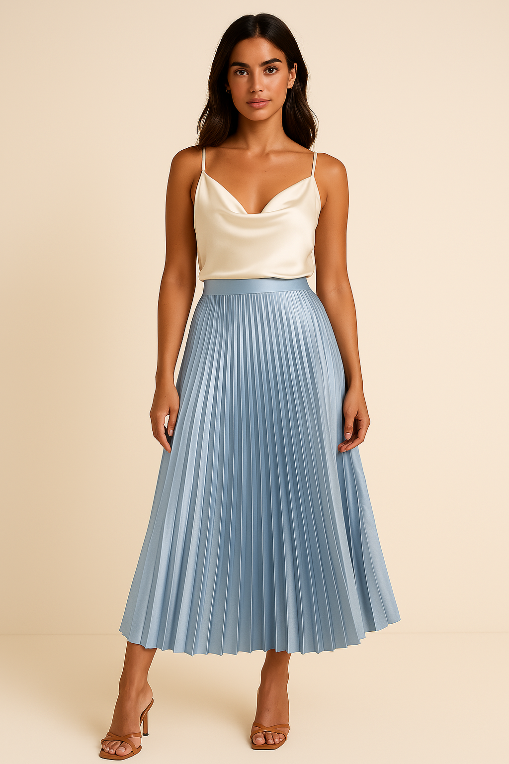 Elva – Jupe Plissée en Satin | Taille Haute Élégante | Plusieurs Couleurs