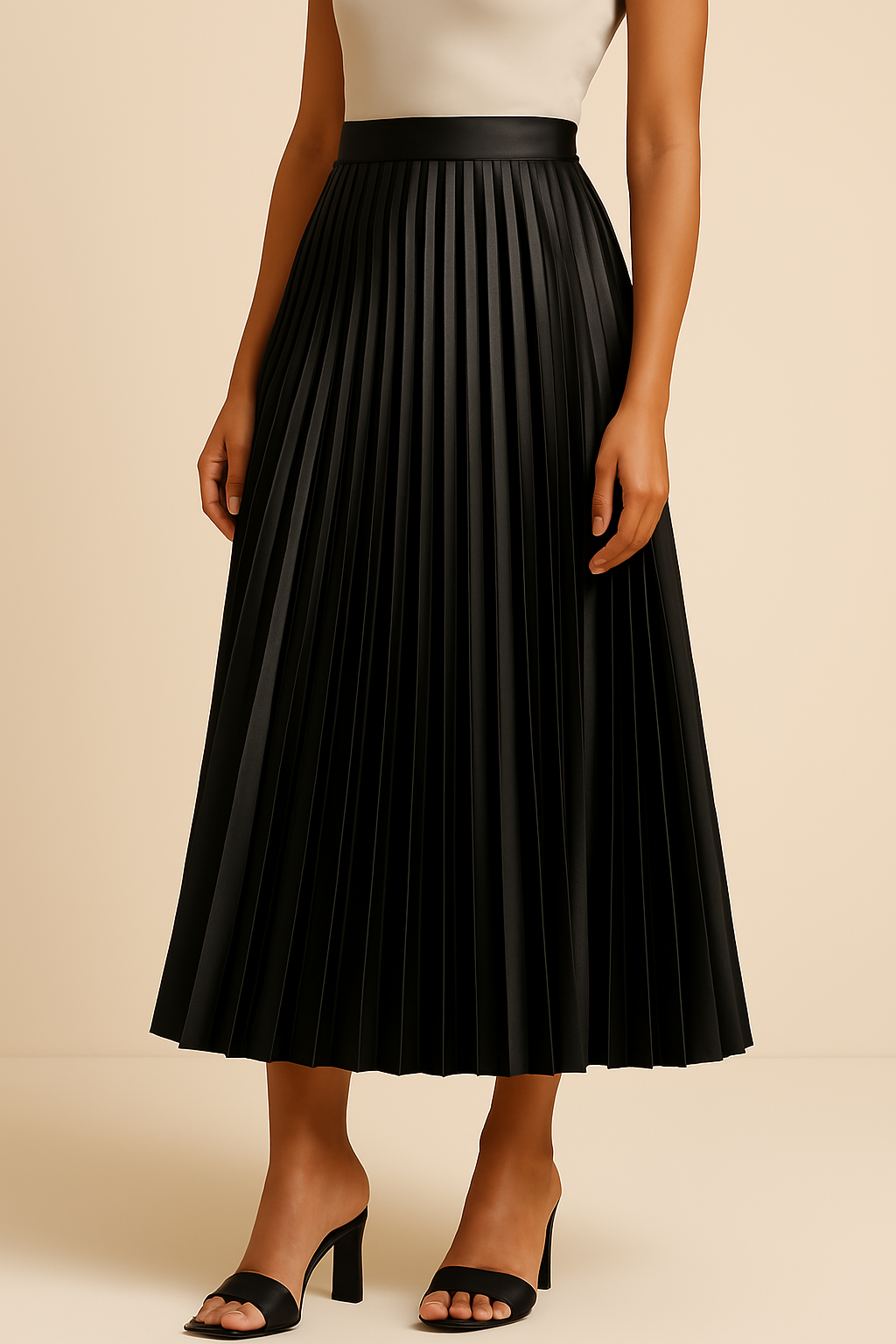 Elva – Jupe Plissée en Satin | Taille Haute Élégante | Plusieurs Couleurs