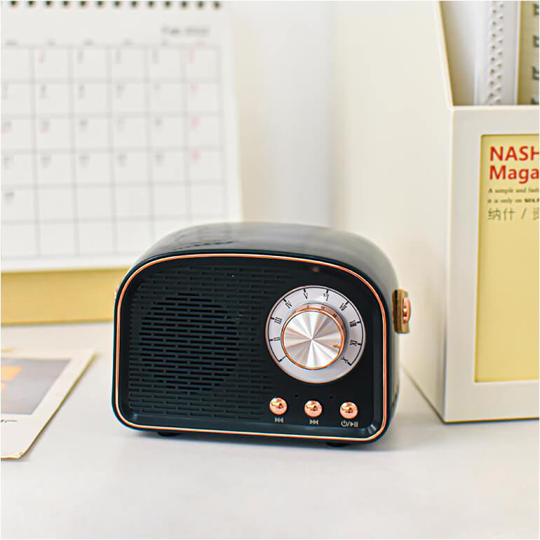 Haut-parleur Bluetooth vintage avec radio FM – RetroVibe
