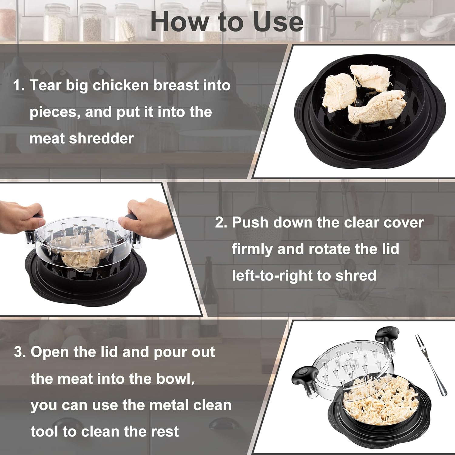 Outil Ergonomique pour Effilocher le Poulet - ErgoShredder