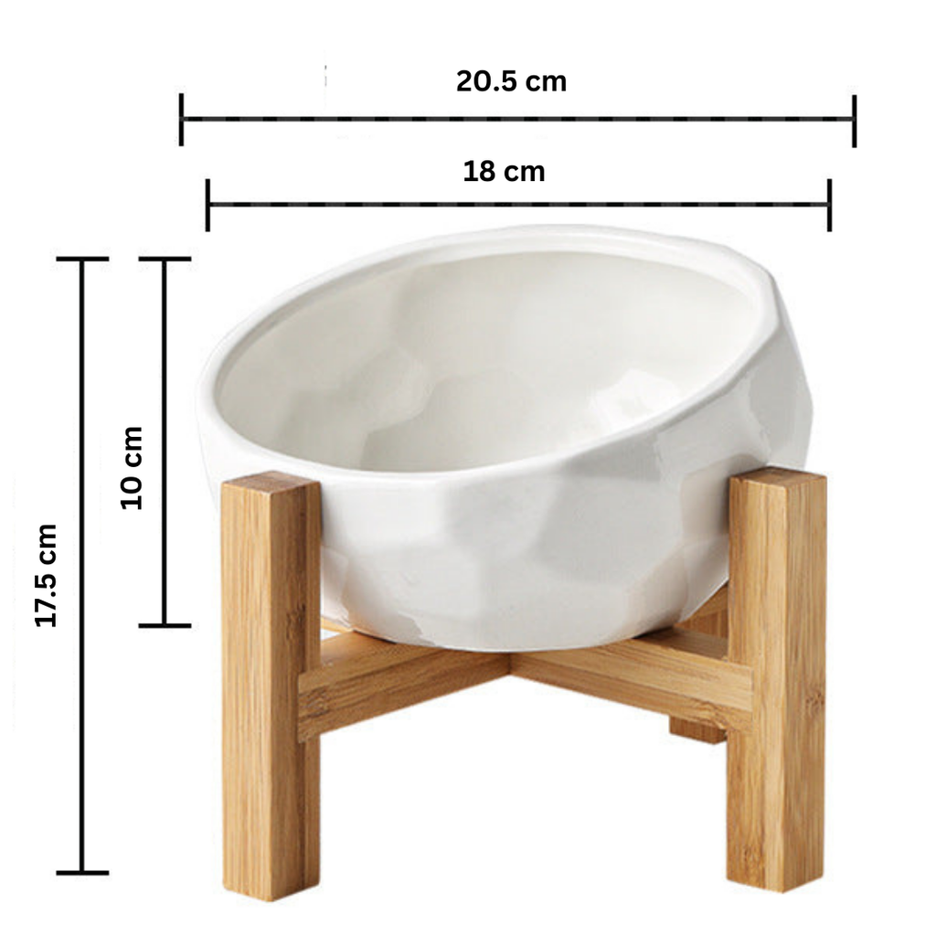 Bol Élevé Ergonomique pour Animaux de Compagnie avec Support en Bois Antidérapant