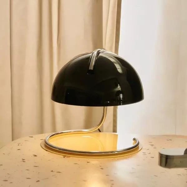 Lampe de table postmoderne en métal et verre