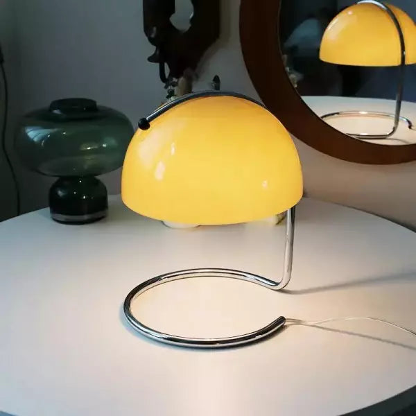 Lampe de table postmoderne en métal et verre